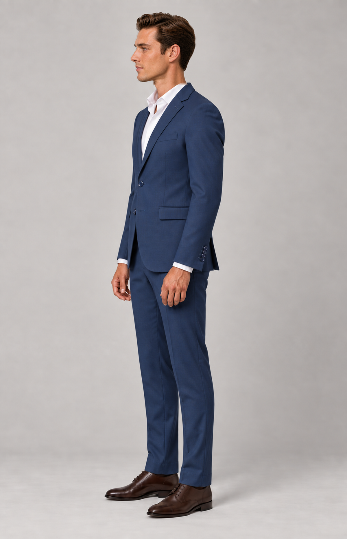 SOGNA Bellaggio James T128 blue suit, M01 side view