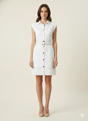 SOGNA COL Contrast Stitch Utility Dress SDR1907A