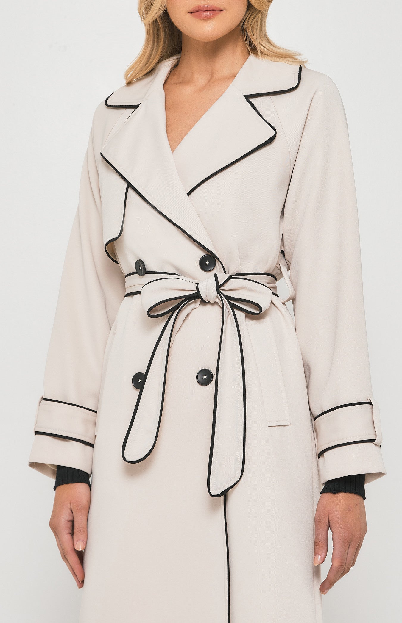 SOGNA COL Contrast  Longline Trench Coat WJT217B