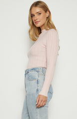 Mock Neckline Textured Knit Top  WKN646