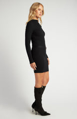SOGNA COL Detachable Low Waist Belt Knit Mini Dress WKN750