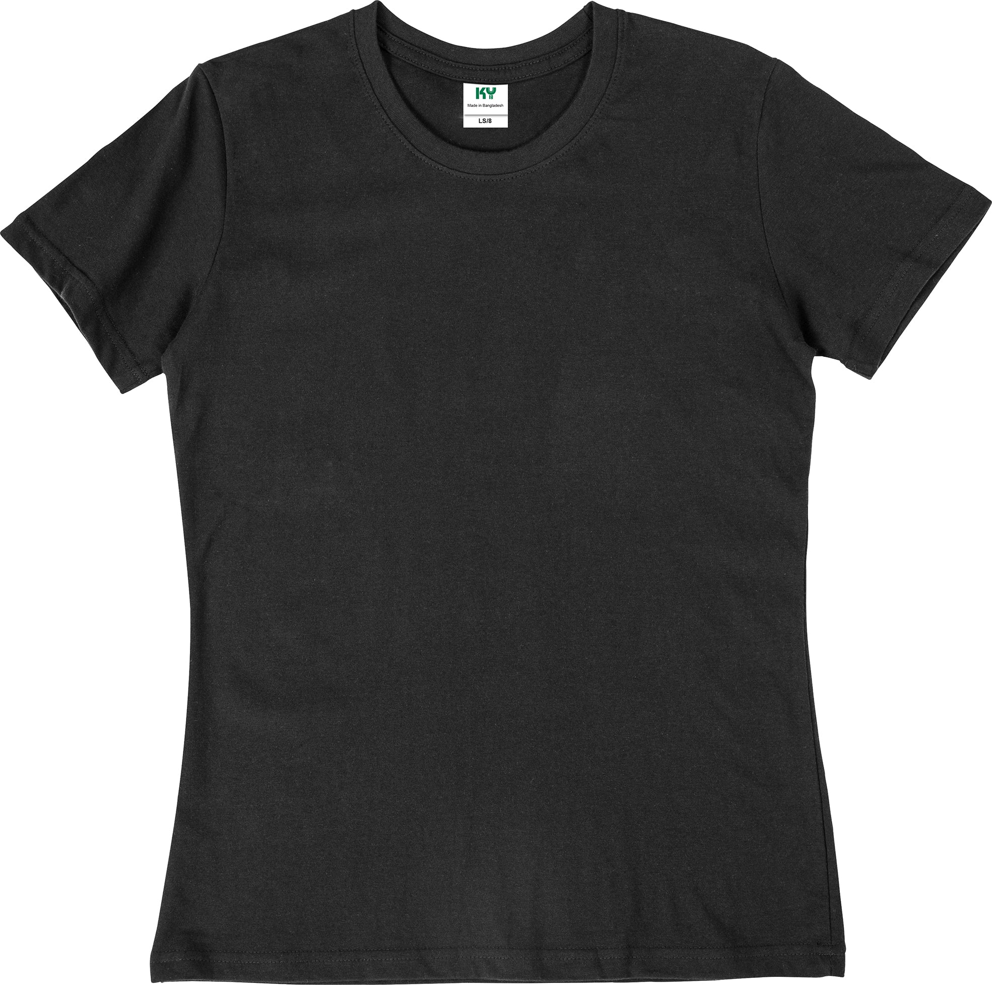 SOGNA Women's Slim T-Shirt 100% Ring Spun Cotton Ladies Tee XS/6 BLACK