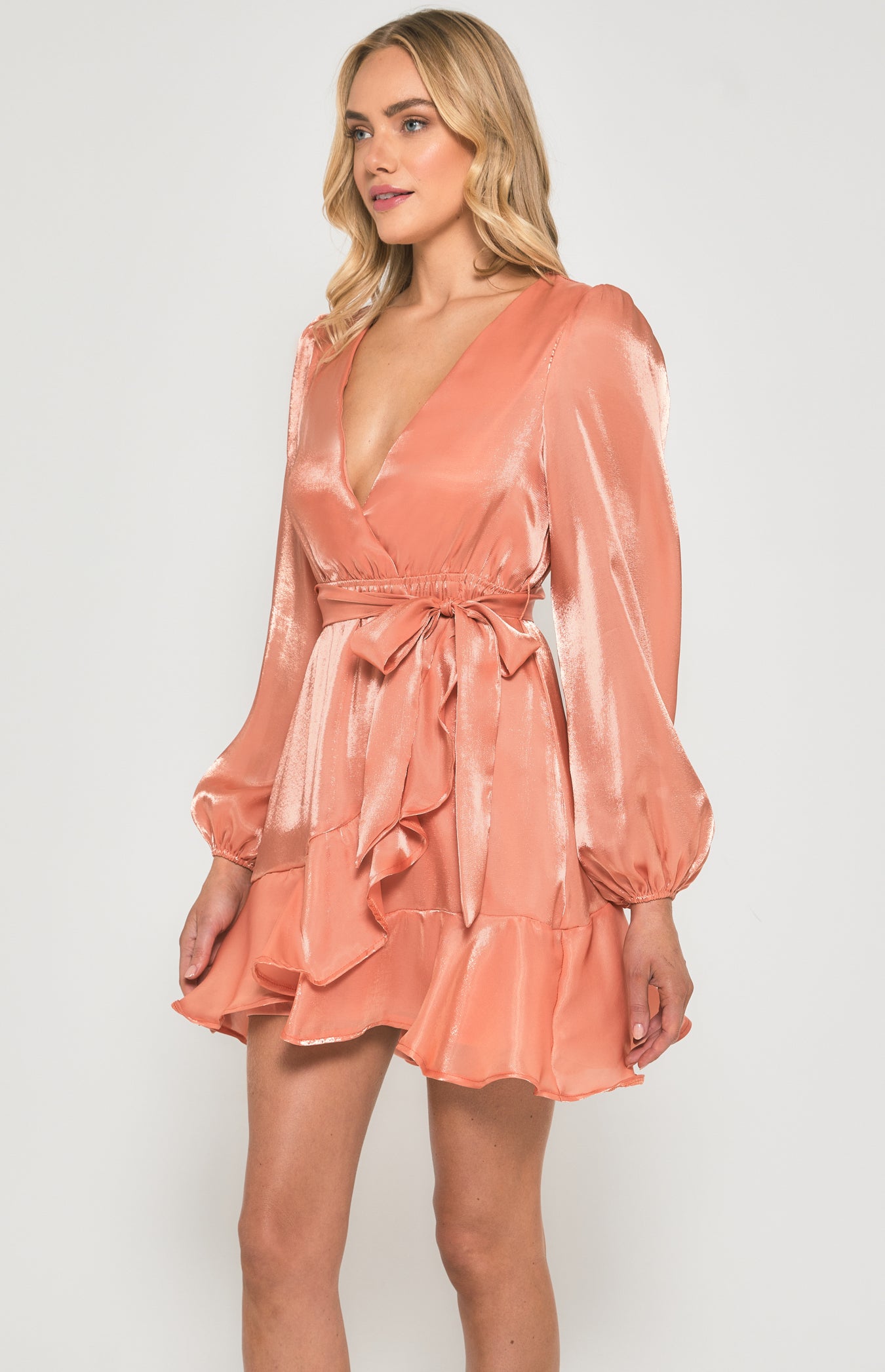 SOGNA COL Organza Dress with Frill Feature Hem SDR1401A