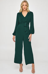 SOGNA COL Pleated Detail Bubble Sleeve Jumpsuit with Belt 527