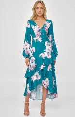 SOGNA COL LONG SLEEVES FLORAL DRESS ADR1159B