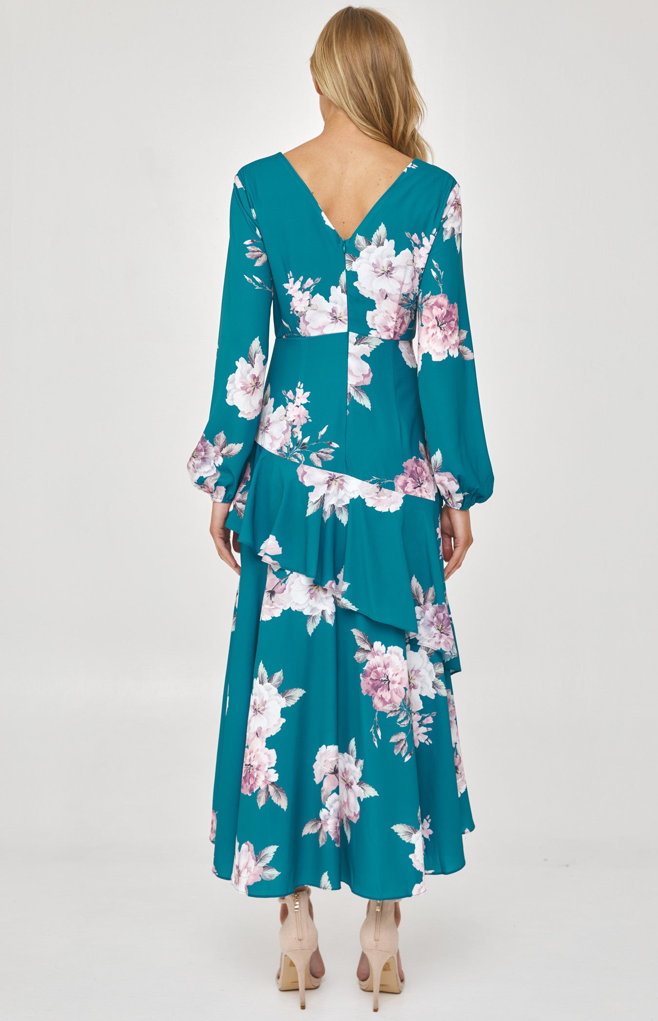 SOGNA COL LONG SLEEVES FLORAL DRESS ADR1159B